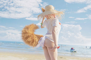 [Net Red COSER Photo] Anime blogger uki rainy season - Tamamo front seaside swimsuit