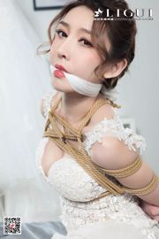 Conejo modelo de pierna "Arte de la cuerda de unión de seda blanca para vestido de novia" [Ligui Meishu Ligui]