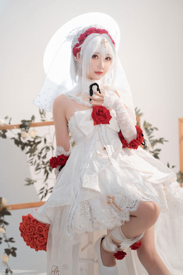 [网红COSER] 可爱人气Coser面饼仙儿 - 德丽莎婚纱