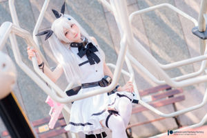 [Zdjęcie Cosplay] Xiao Ding „Fantasy Factory” - 2019.11 Czarno-białe tiulowe kabaretki